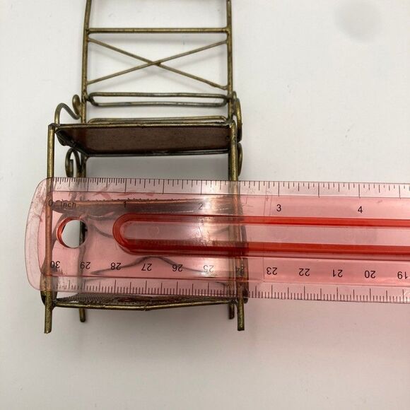 Vintage Dollhouse Miniature Bakers Rack Metal Wire and Copper Approx. 7x2.5x1.5 - Picture 8 of 9